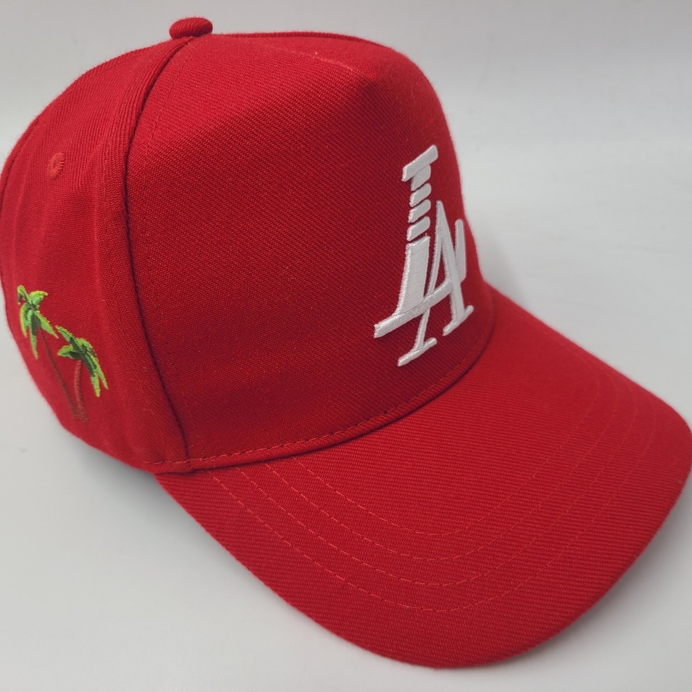 Reference Hat Snapback Red White Los Angeles LA Palm Tree Logo Streetwear Men